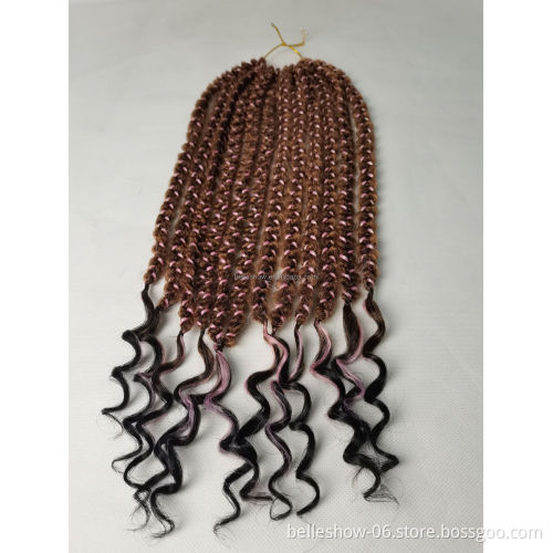Hot sell 18 inch 12stands senegalese twist hair synthetic crochet extension Crochet box braids 3D box braid hair
